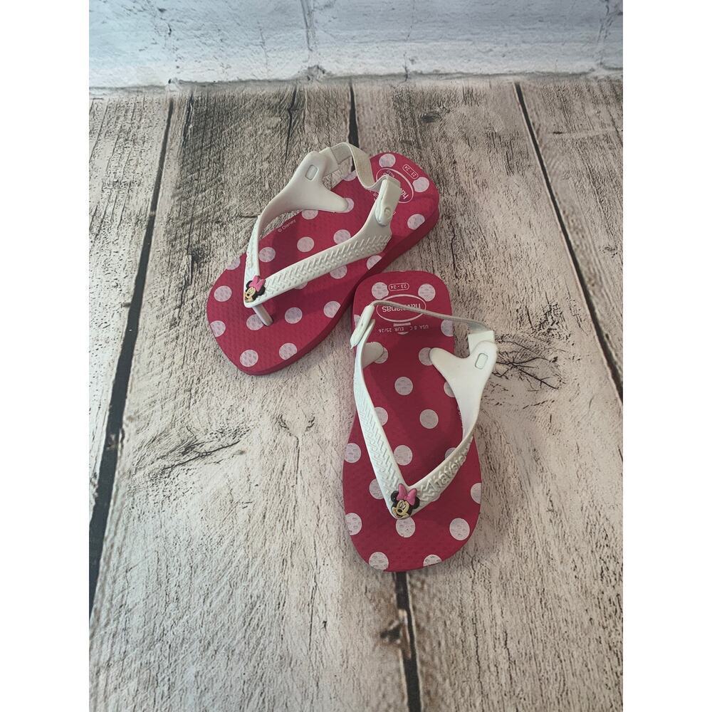HAVAIANAS Girl’s Minnie Mouse Flip Flop Sandals / Size: 8C EUR 25-26